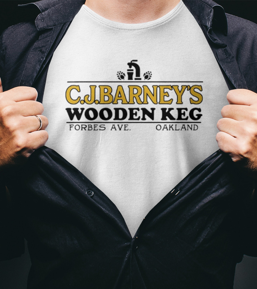 C.J. Barney's Wooden Keg Forbes Ave Oakland T-Shirt