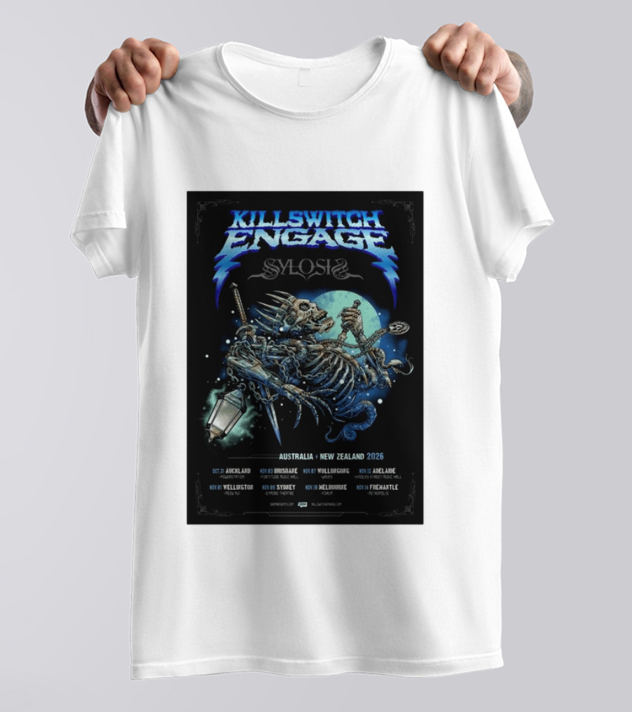 Killswitch Engage Sylosis Australia New Zealand Tour 2026 Concert Dates T-Shirt