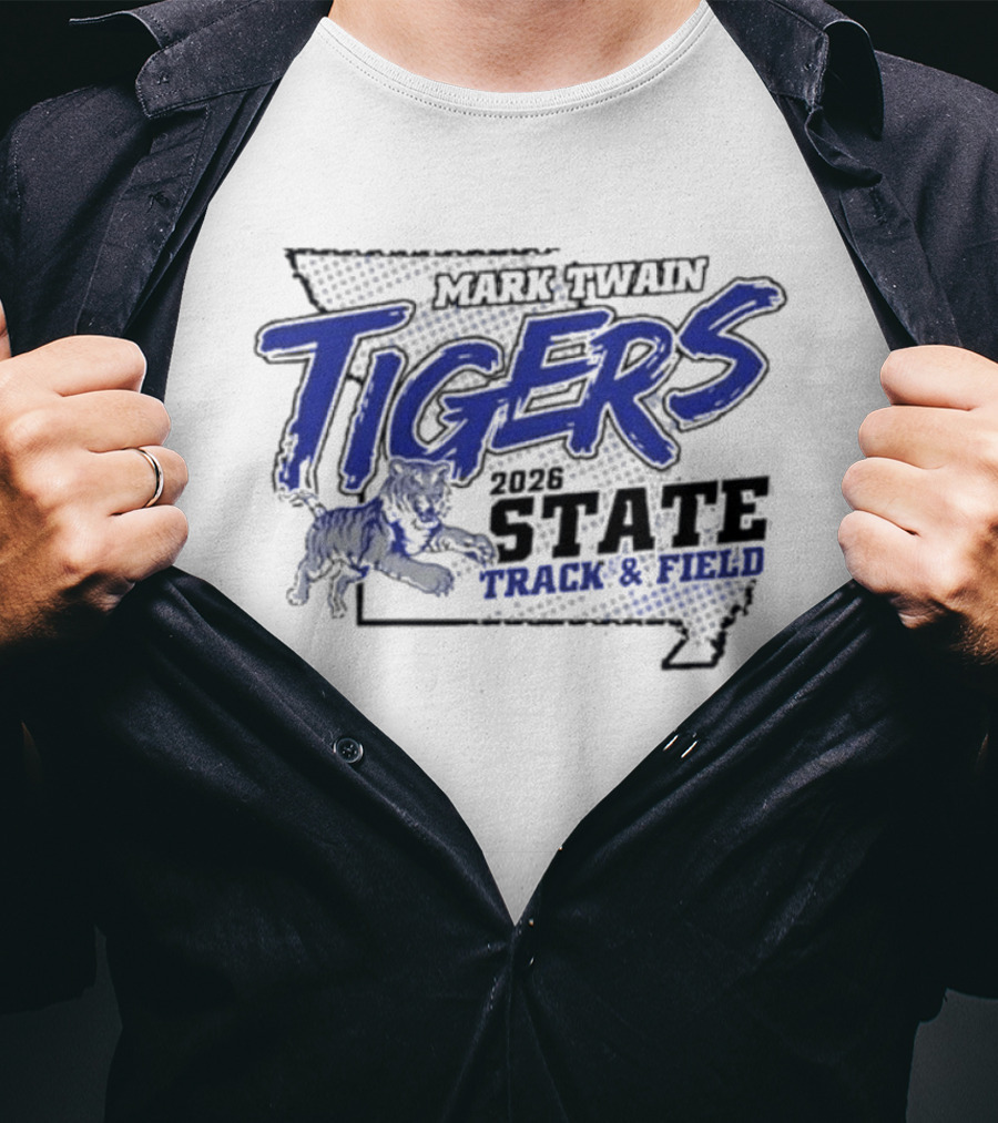 Mark Twain Tigers 2026 State Track And Field Missouri Map T-Shirt