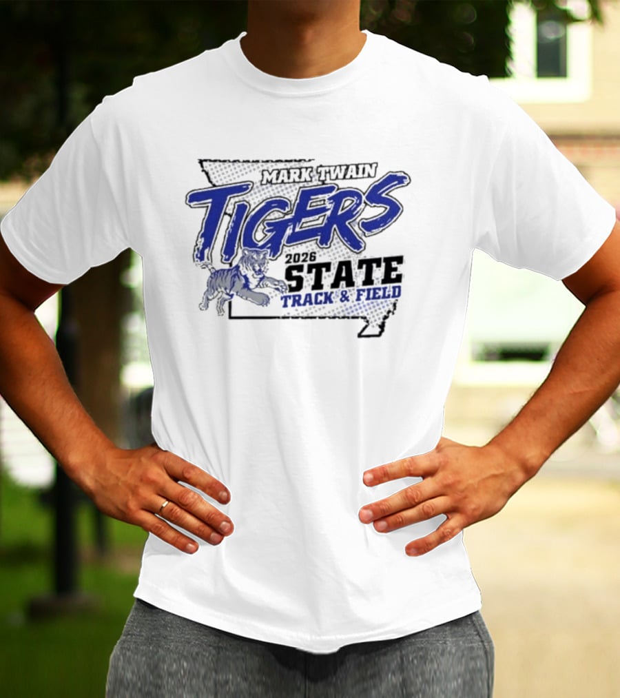 Mark Twain Tigers 2026 State Track And Field Missouri Map T-Shirt
