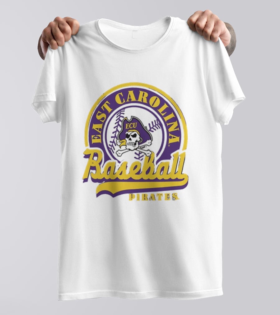 East Carolina Pirates ECU Baseball Skull T-Shirt