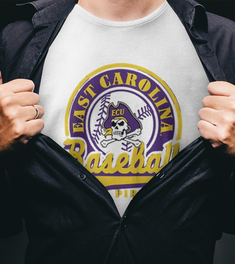 East Carolina Pirates ECU Baseball Skull T-Shirt