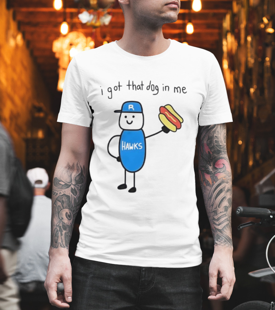 Edmonton Riverhawks I Got That Dog In Me Hot Dog Baseball Stick Figure T-Shirt