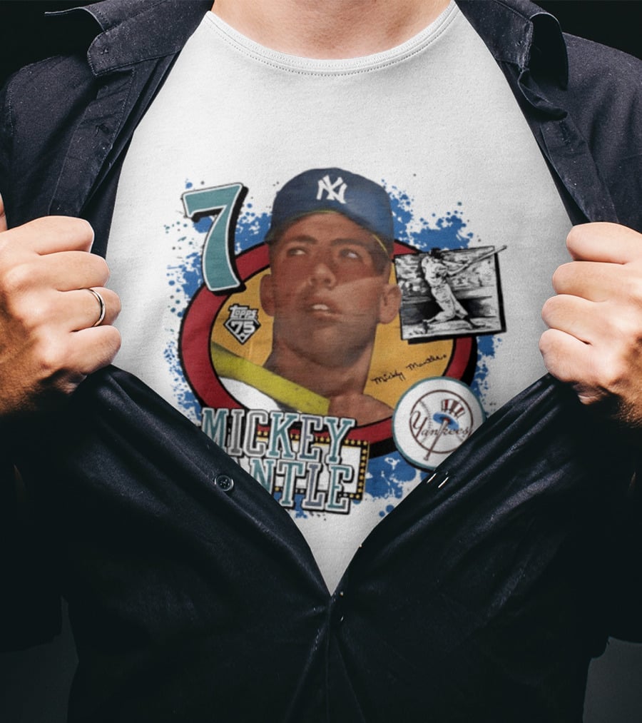 Mickey Mantle 7 Yankees Baseball T-Shirt