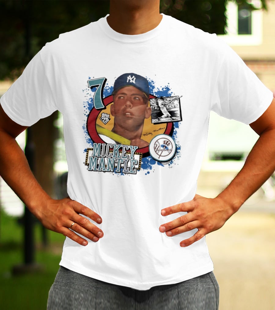 Mickey Mantle 7 Yankees Baseball T-Shirt