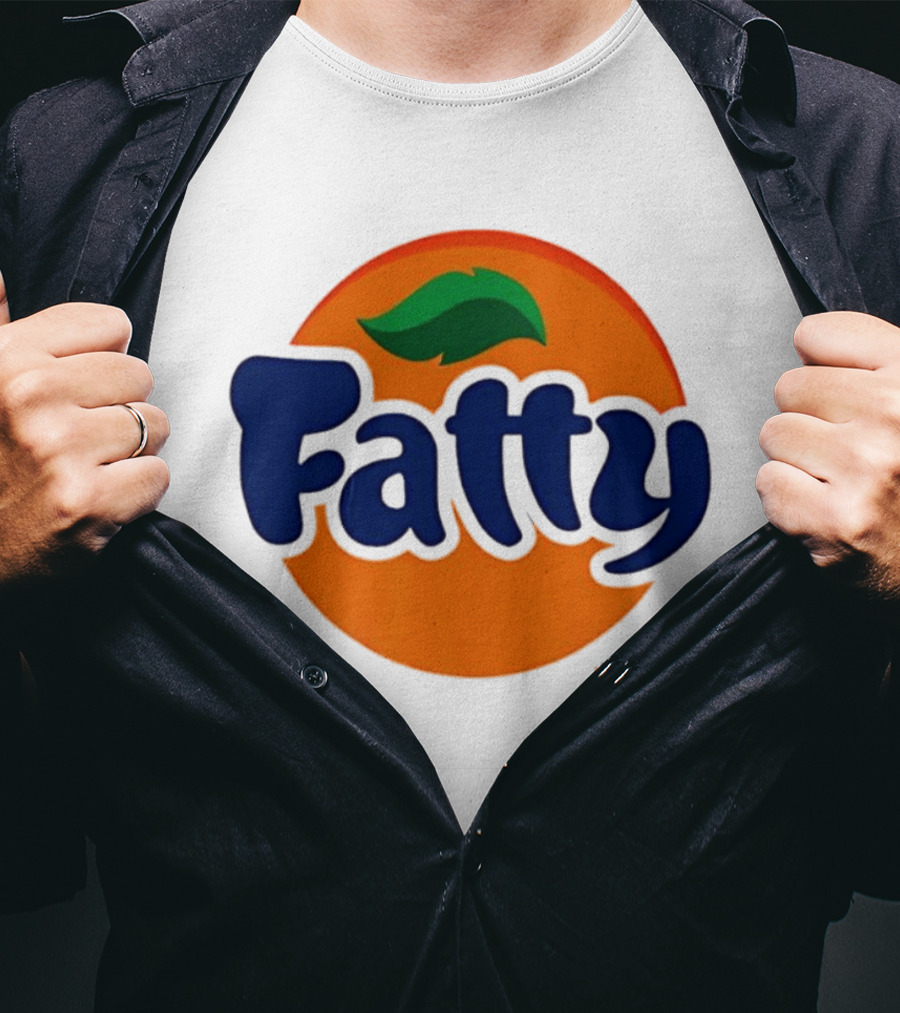 Fatty Fanta Bold Text Orange Circle T-Shirt