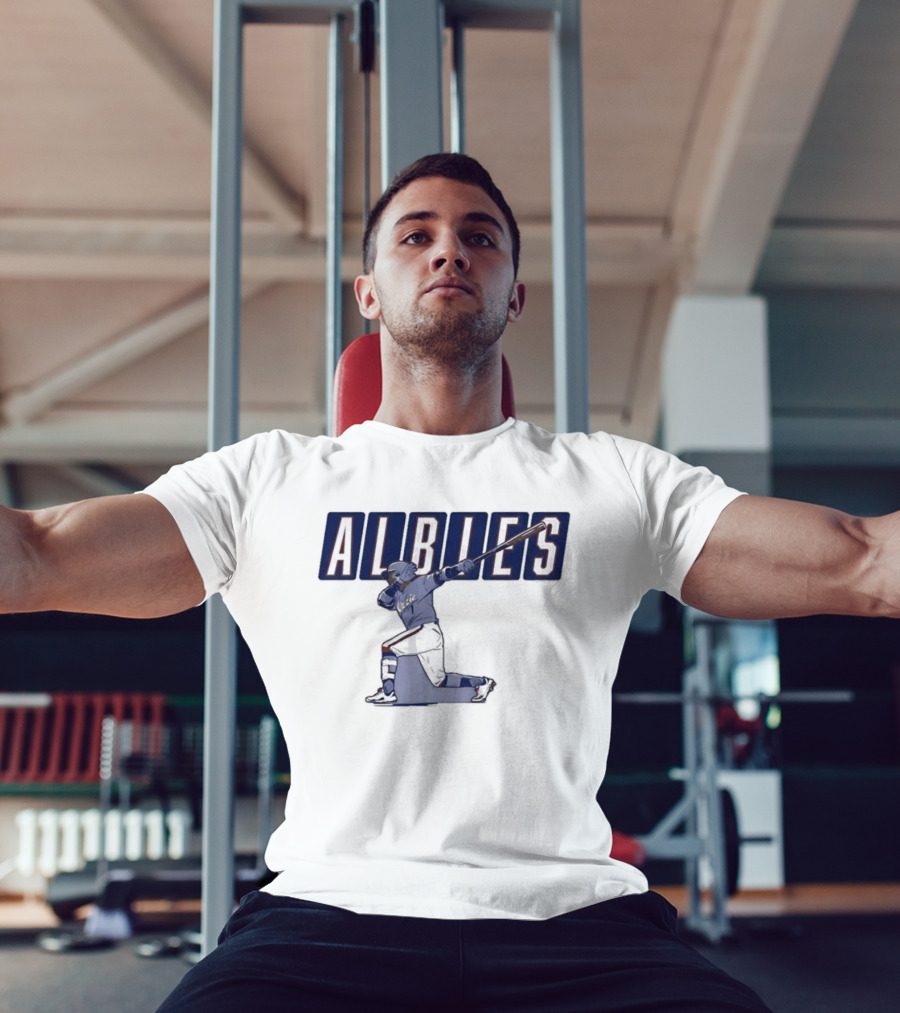 ALBIES ATLANTA Slugger Swing Baseball Player T-Shirt