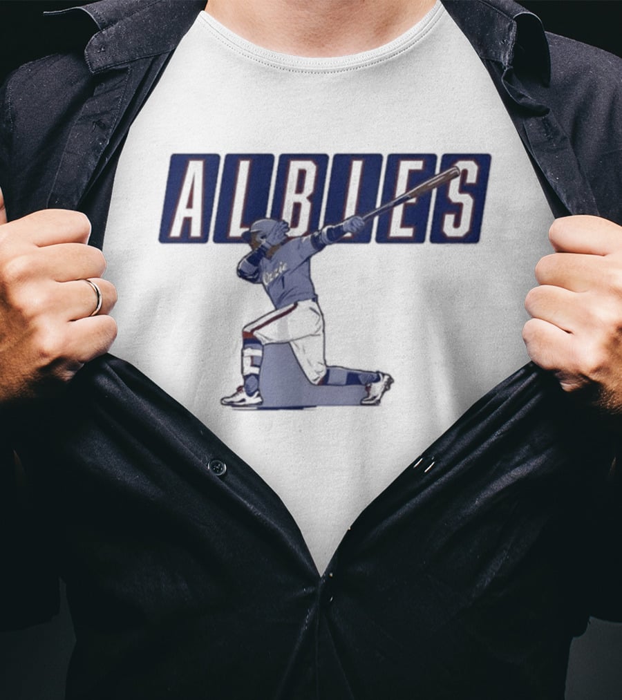ALBIES ATLANTA Slugger Swing Baseball Player T-Shirt
