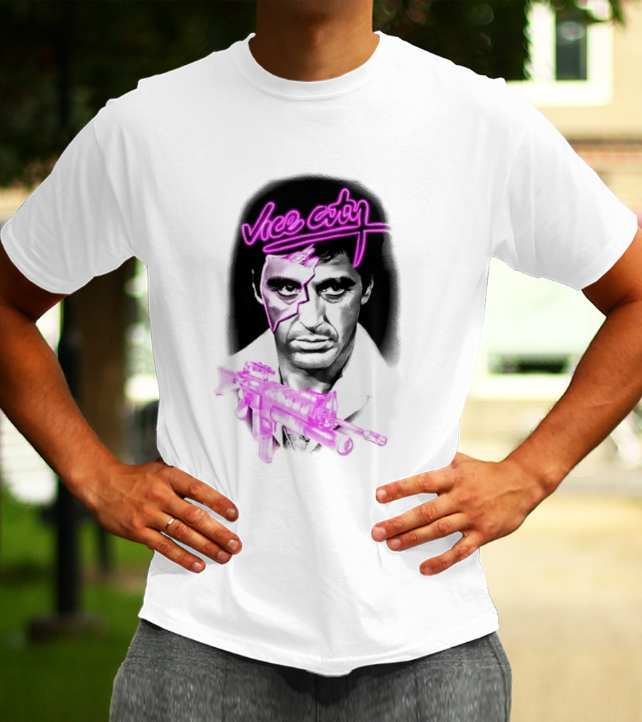 Vice City Tony Montana Scarface Neon T-Shirt