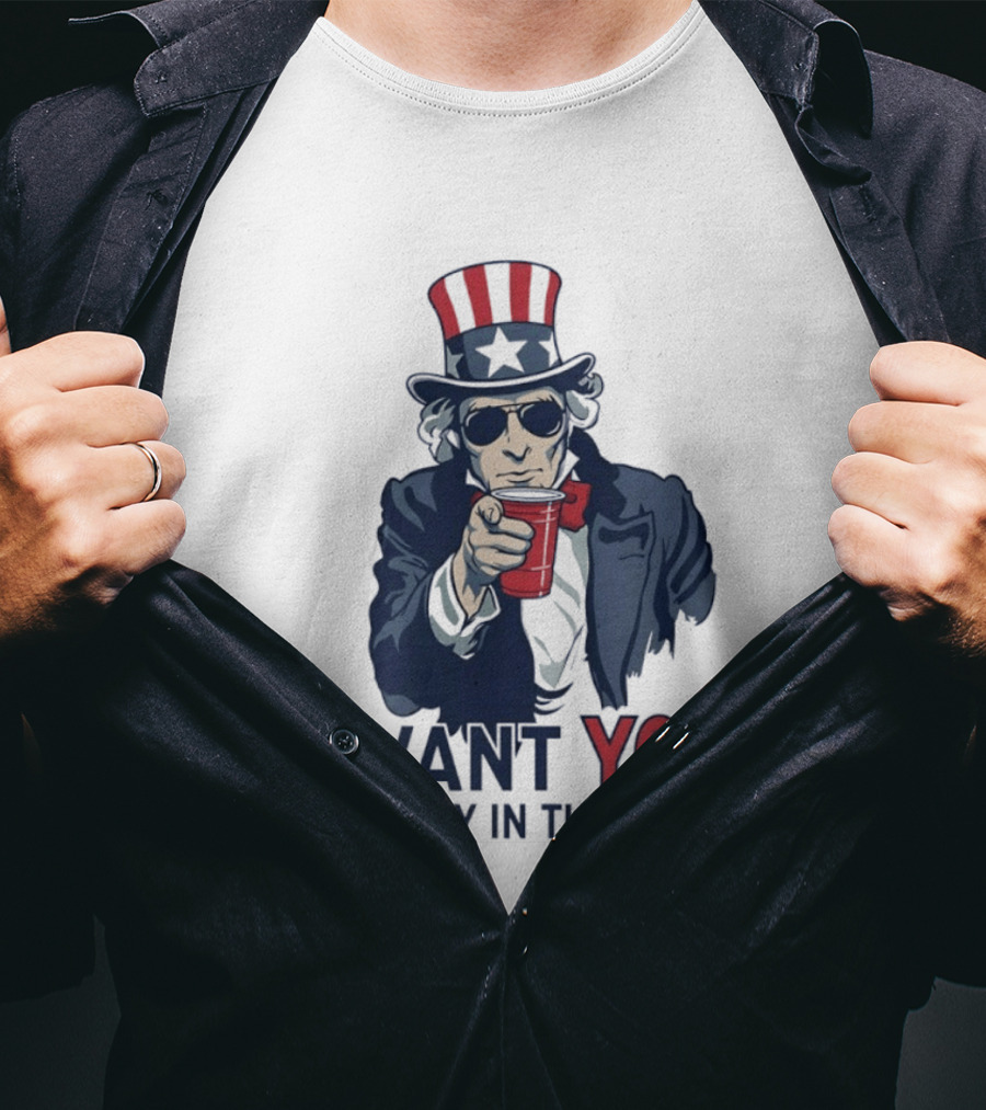 Uncle Sam I Want You To Party In The USA America Patriotic 4th Of July T-Shirt