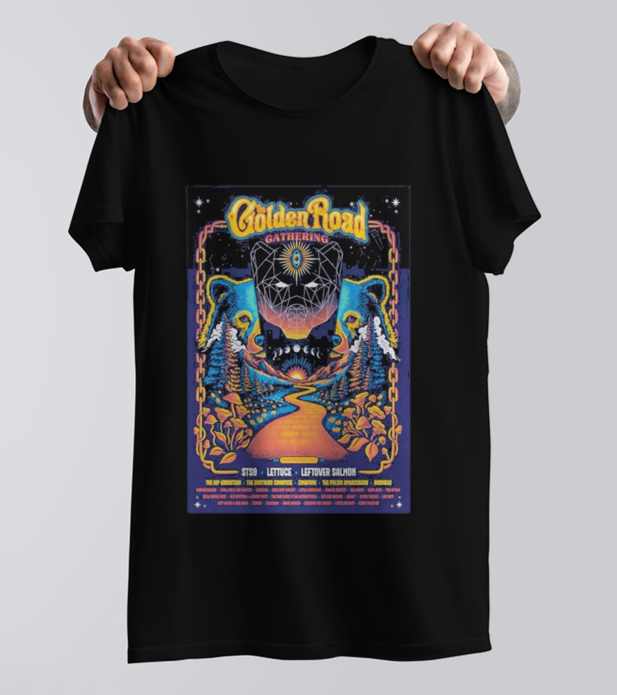 Golden Road Gathering Placerville May 2026 STS9 Lettuce Leftover Salmon The Hip Abduction The Brothers Comatose Cymafunk The Polish Ambassador Boombox T-Shirt