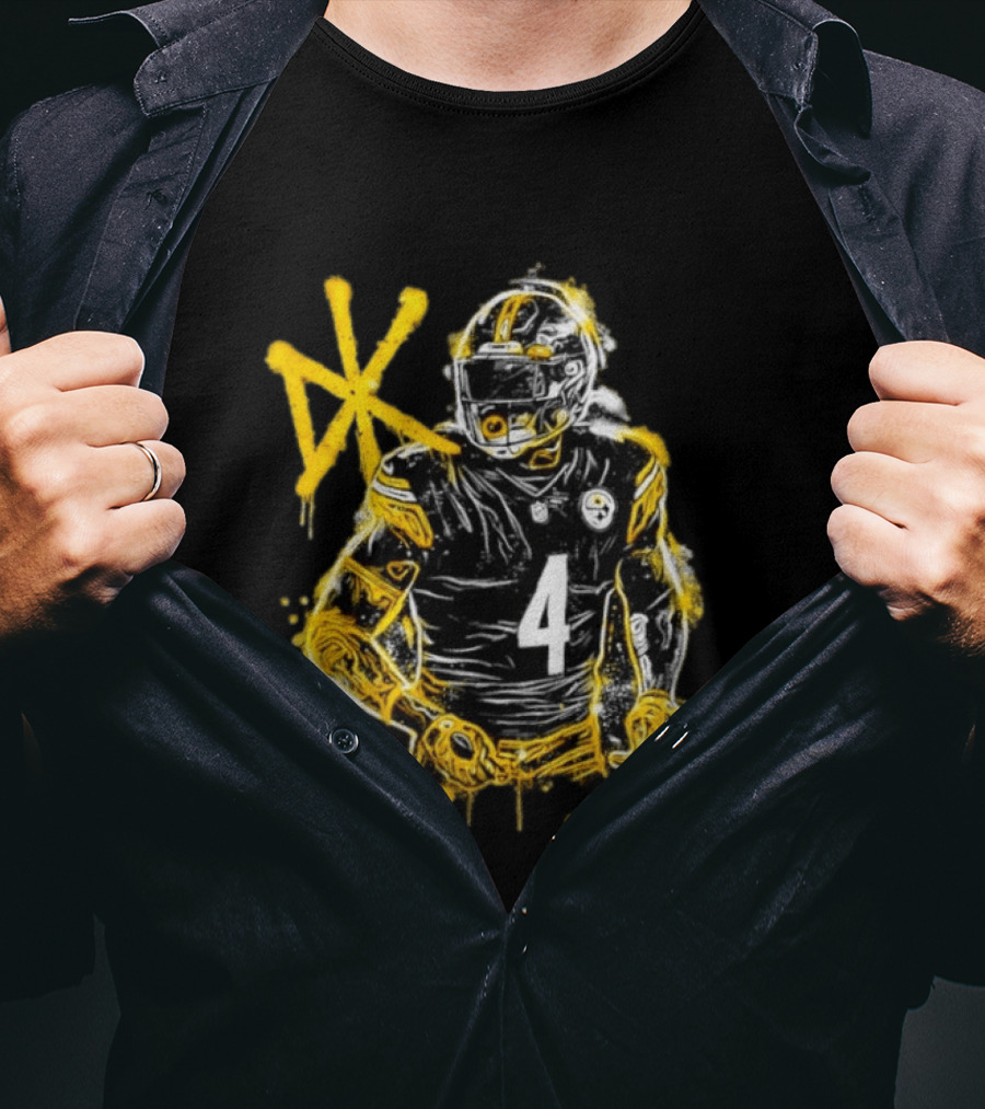Pittsburgh Steelers Number 4 Here We Go Football Player NFL Fan Gear T-Shirt