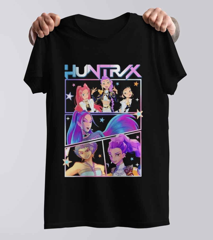 Huntrix Anime Character Panel Demon Hunter T-Shirt