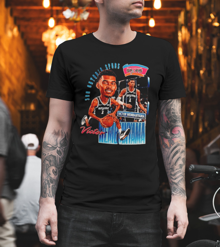 San Antonio Spurs Victor Wembanyama Basketball Caricature T-Shirt