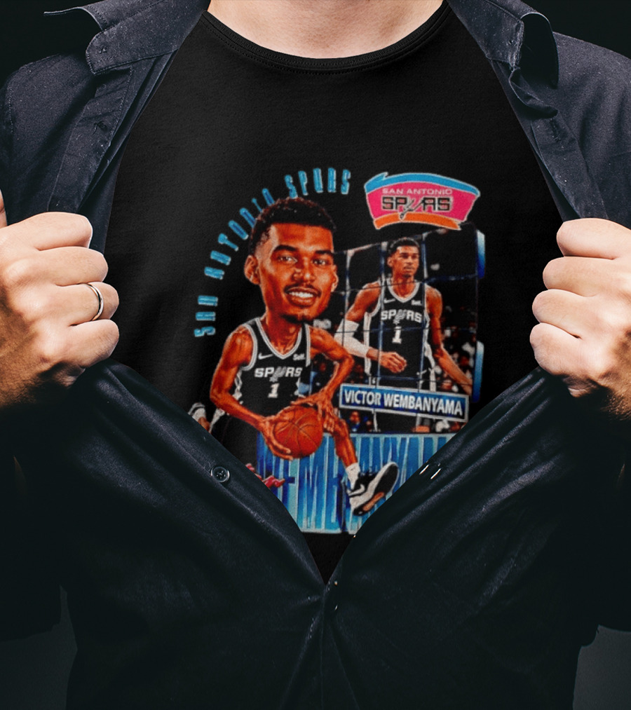 San Antonio Spurs Victor Wembanyama Basketball Caricature T-Shirt