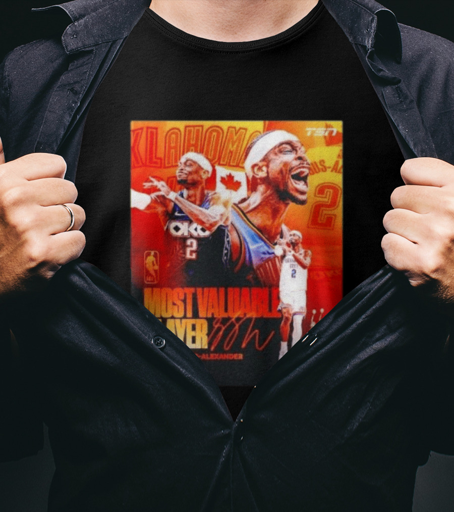 Shai Gilgeous Alexander Oklahoma Most Valuable Player 2x MVP TSN Basketball Canada T-Shirt