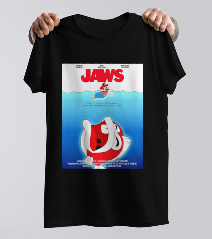 Mario Jaws Big Bertha Bowser Koopa Movie T-Shirt