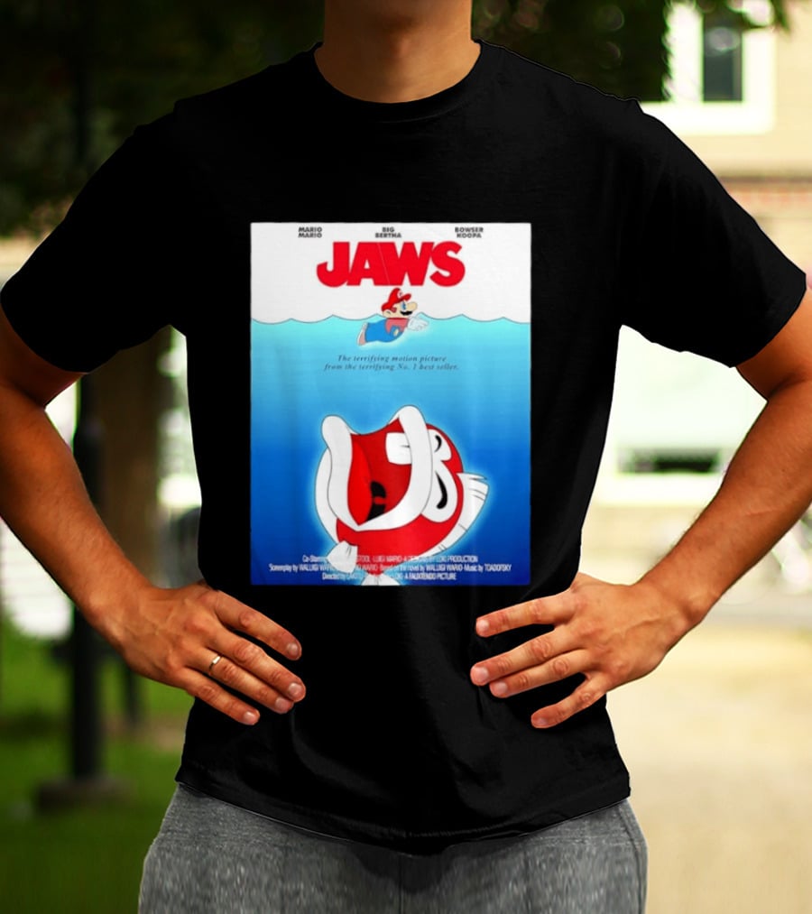 Mario Jaws Big Bertha Bowser Koopa Movie T-Shirt