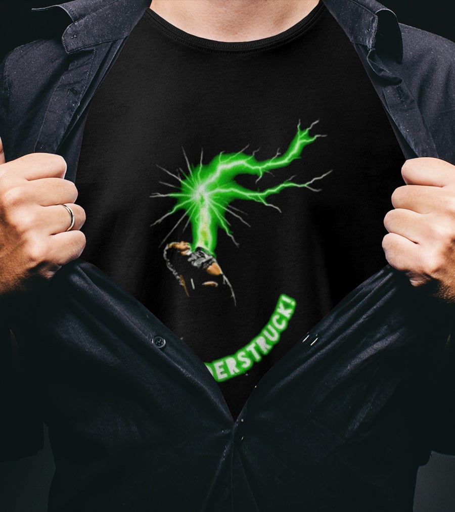 Thunderstruck Green Lightning Female Wrestler Power Burst T-Shirt