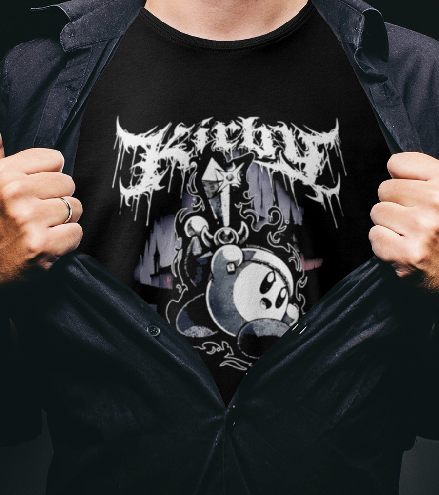 Black Metal Inspired Kirby With Dripping T-Shirt