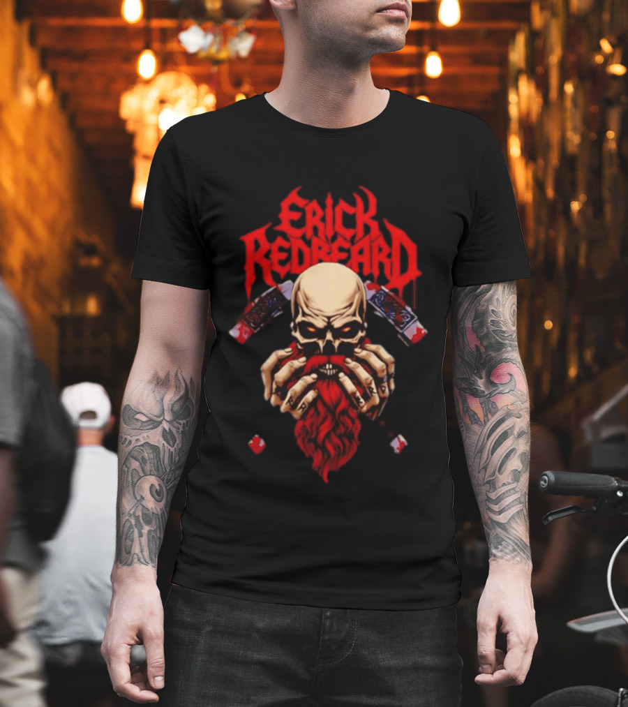 Erick Redbeard Viking Warrior Skull And Axes T-Shirt