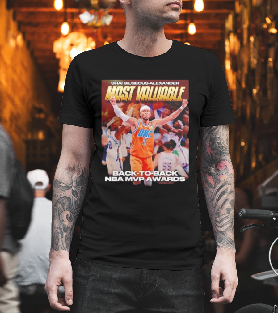 Shia Gilgeous Alexander Most Valuable Okc Back To Back Nba Mvp Awards T-Shirt