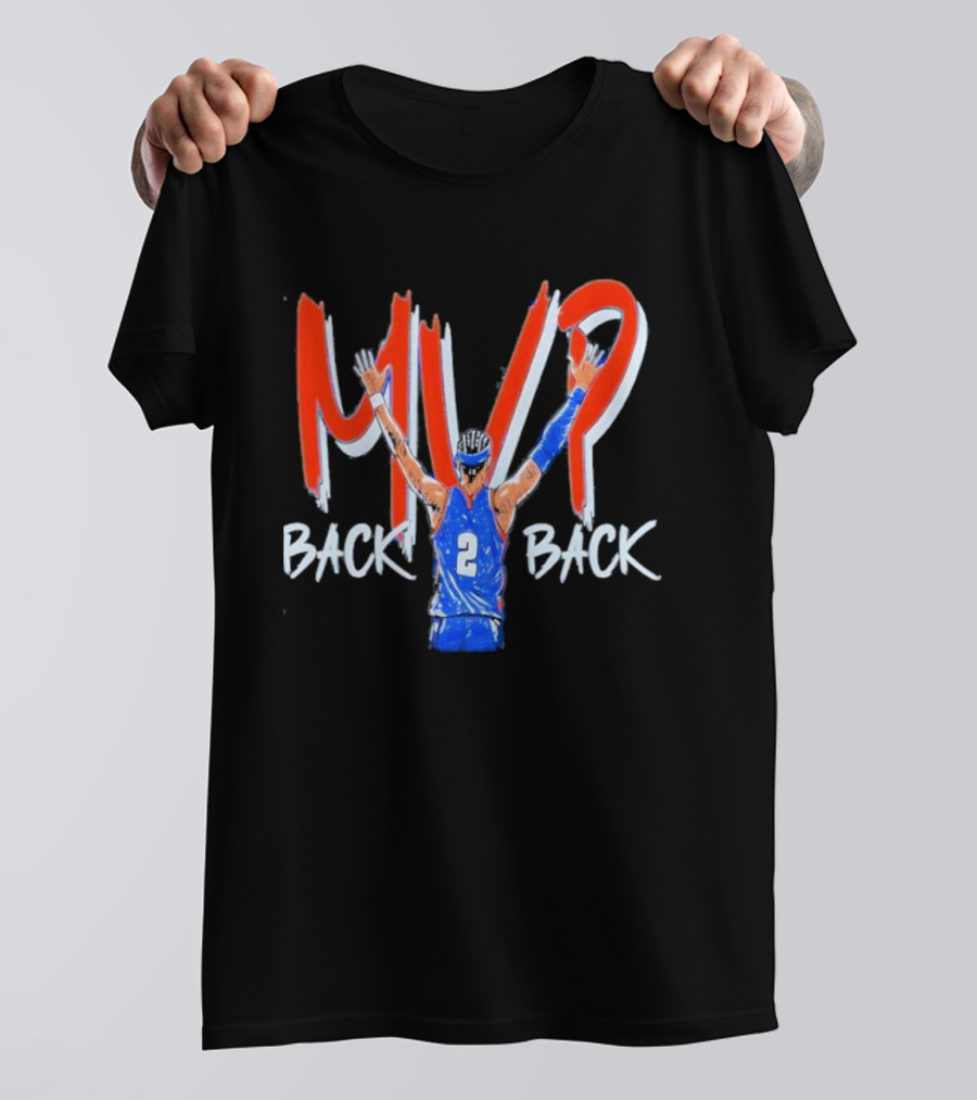 Shai Gilgeous Alexander MVP Back 2 Back Oklahoma City Thunder NBA Basketball 2026 T-Shirt