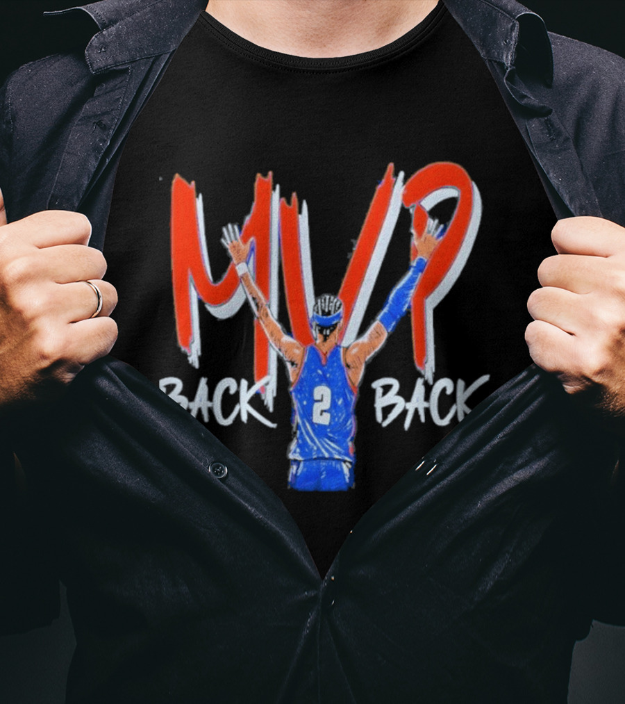 Shai Gilgeous Alexander MVP Back 2 Back Oklahoma City Thunder NBA Basketball 2026 T-Shirt