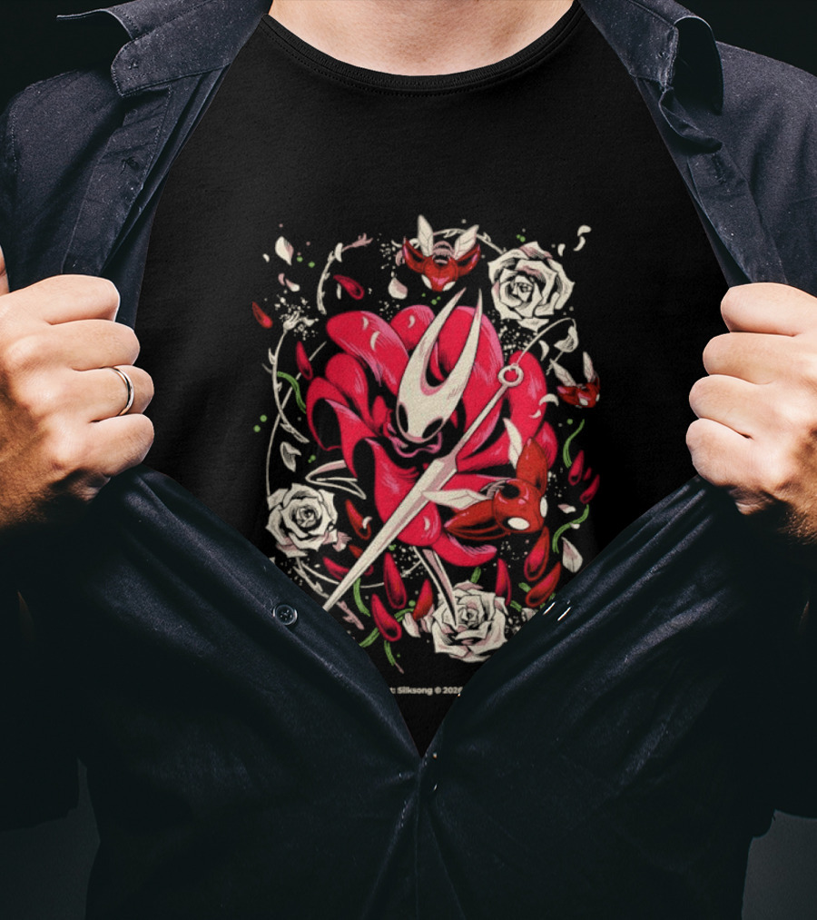 Hollow Knight Silksong Hornet Little Spider Floral T-Shirt