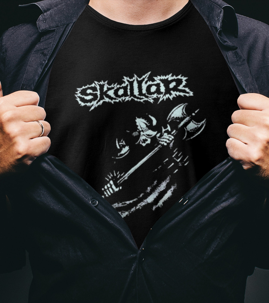 Skallar Death Metal Band Skull Axe T-Shirt