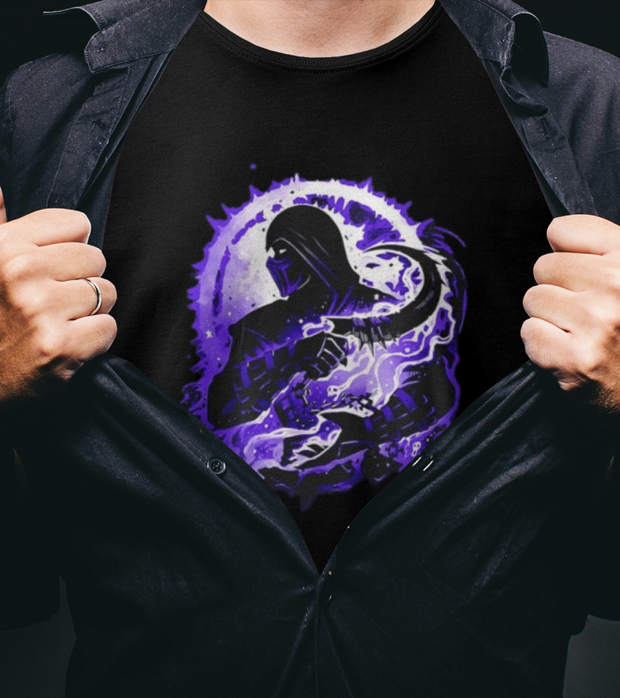 Noob Saibot Master Of The Shadow Mortal Kombat Dark Warrior Purple Aura T-Shirt