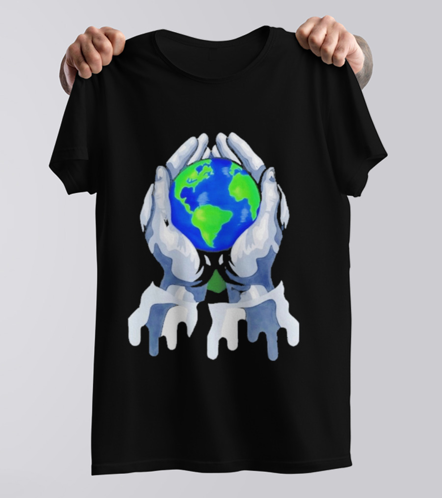 The Earth Lies In Our Hands Eco Friendly Planet Guardians T-Shirt