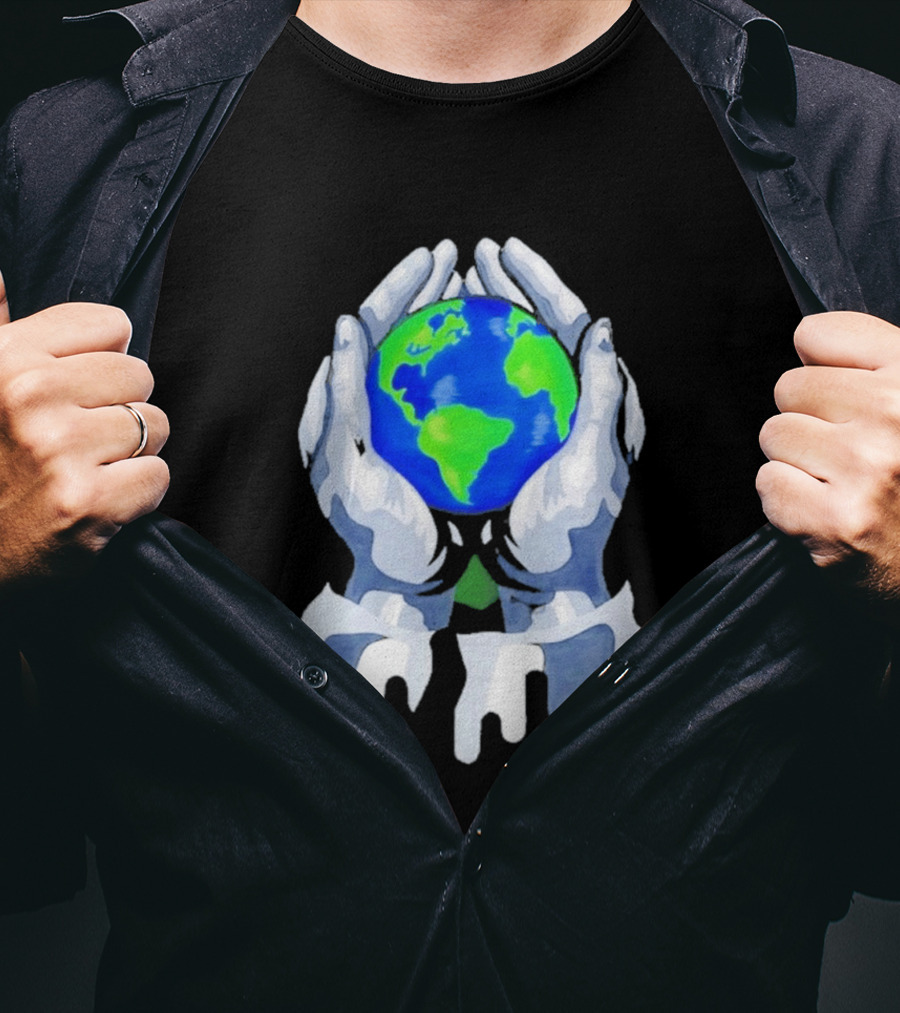 The Earth Lies In Our Hands Eco Friendly Planet Guardians T-Shirt
