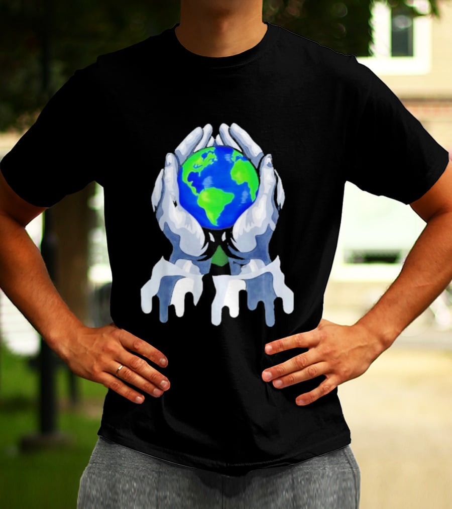 The Earth Lies In Our Hands Eco Friendly Planet Guardians T-Shirt