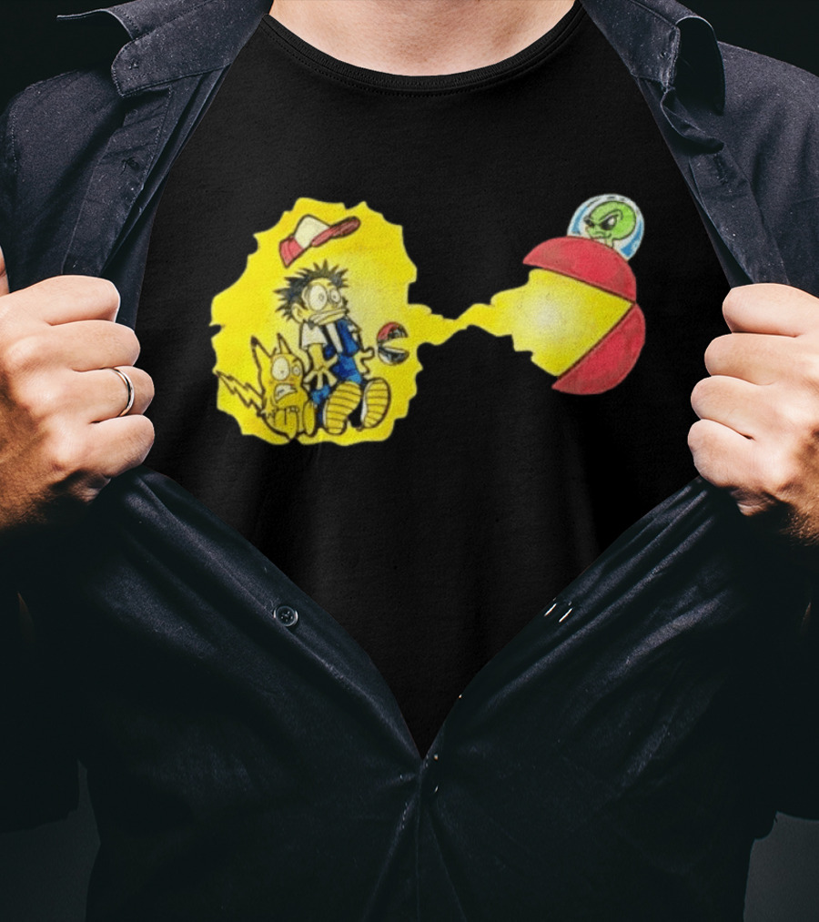 Pokémon Alien Nation Meets Pac Man Mashup T-Shirt