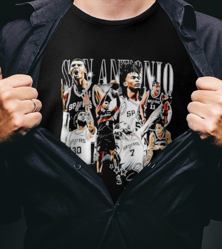 San Antonio Spurs 90s Bootleg Basketball Legends T-Shirt