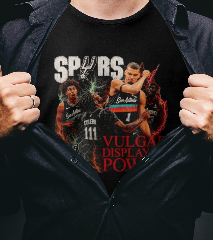 San Antonio Spurs Vulgar Display Of Power Basketball Team Action T-Shirt