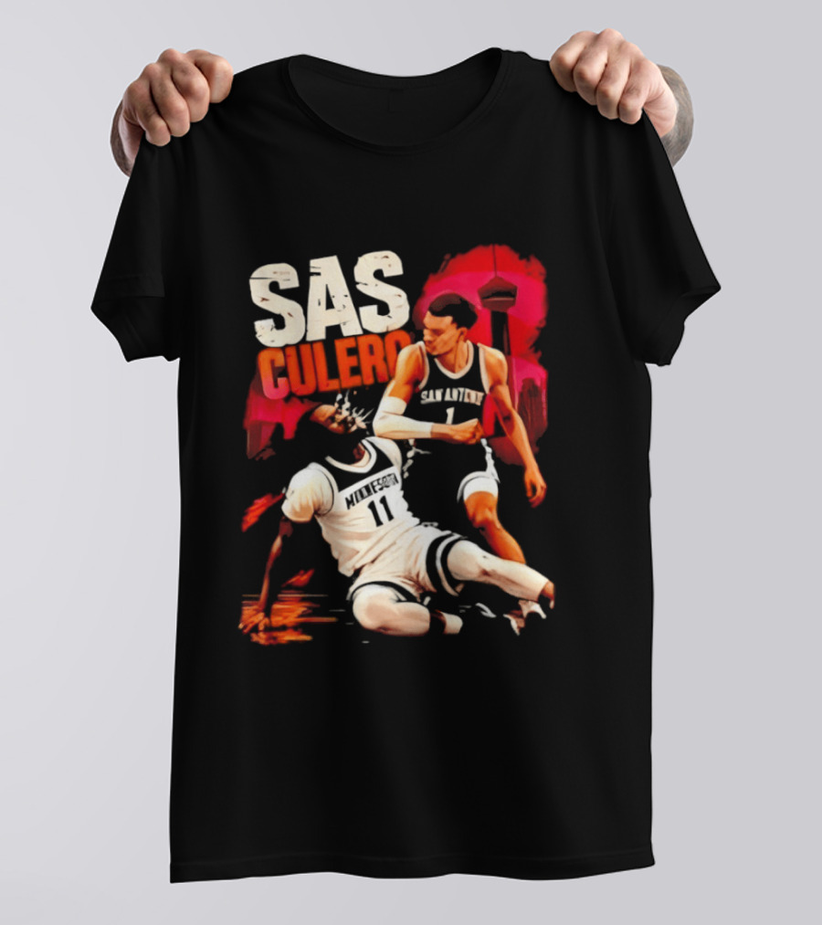 Sas Culero Victor Wembanyama Elbow Naz Reid Basketball 90s Style Retro Vintage 90s NBA T-Shirt