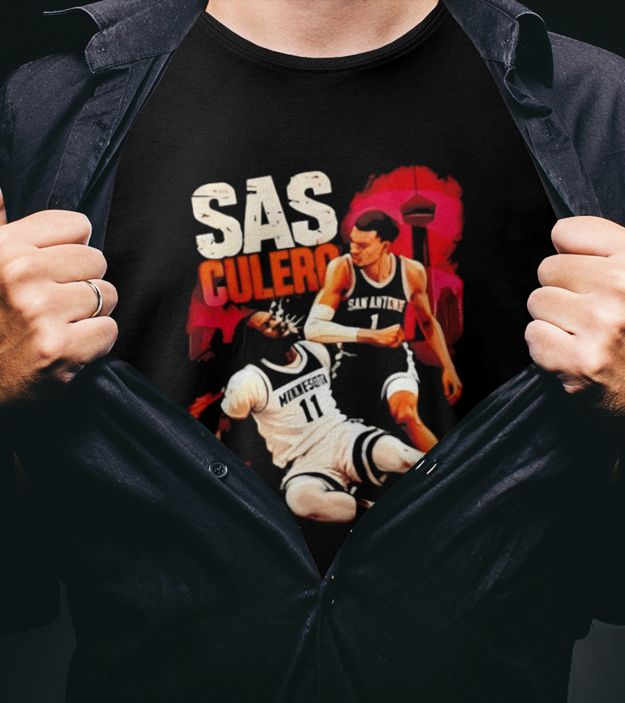 Sas Culero Victor Wembanyama Elbow Naz Reid Basketball 90s Style Retro Vintage 90s NBA T-Shirt