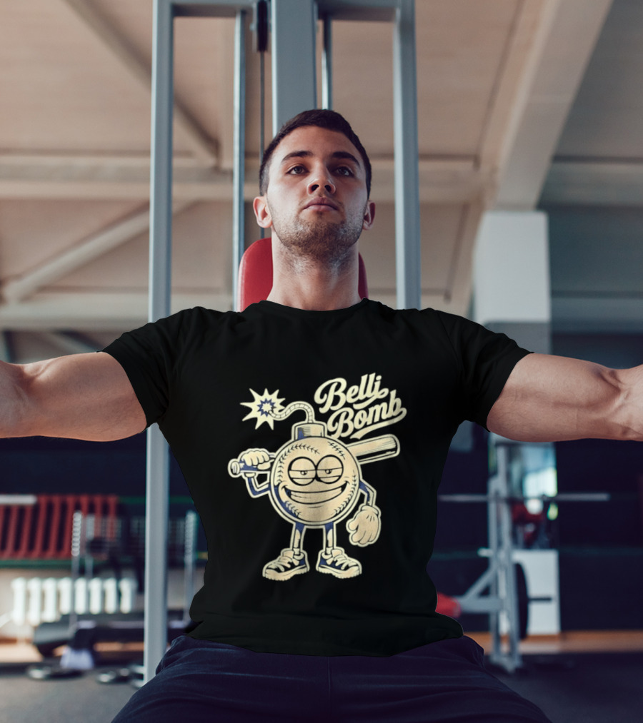 Belli Bomb Baseball Cartoon Bat T-Shirt