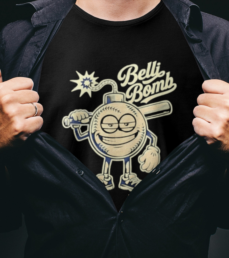 Belli Bomb Baseball Cartoon Bat T-Shirt