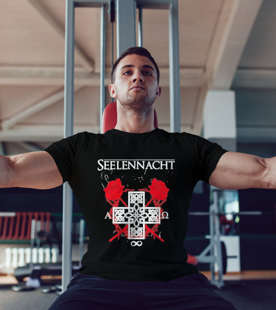 Seelennacht Celtic Cross Red Roses Alpha Omega Infinity T-Shirt