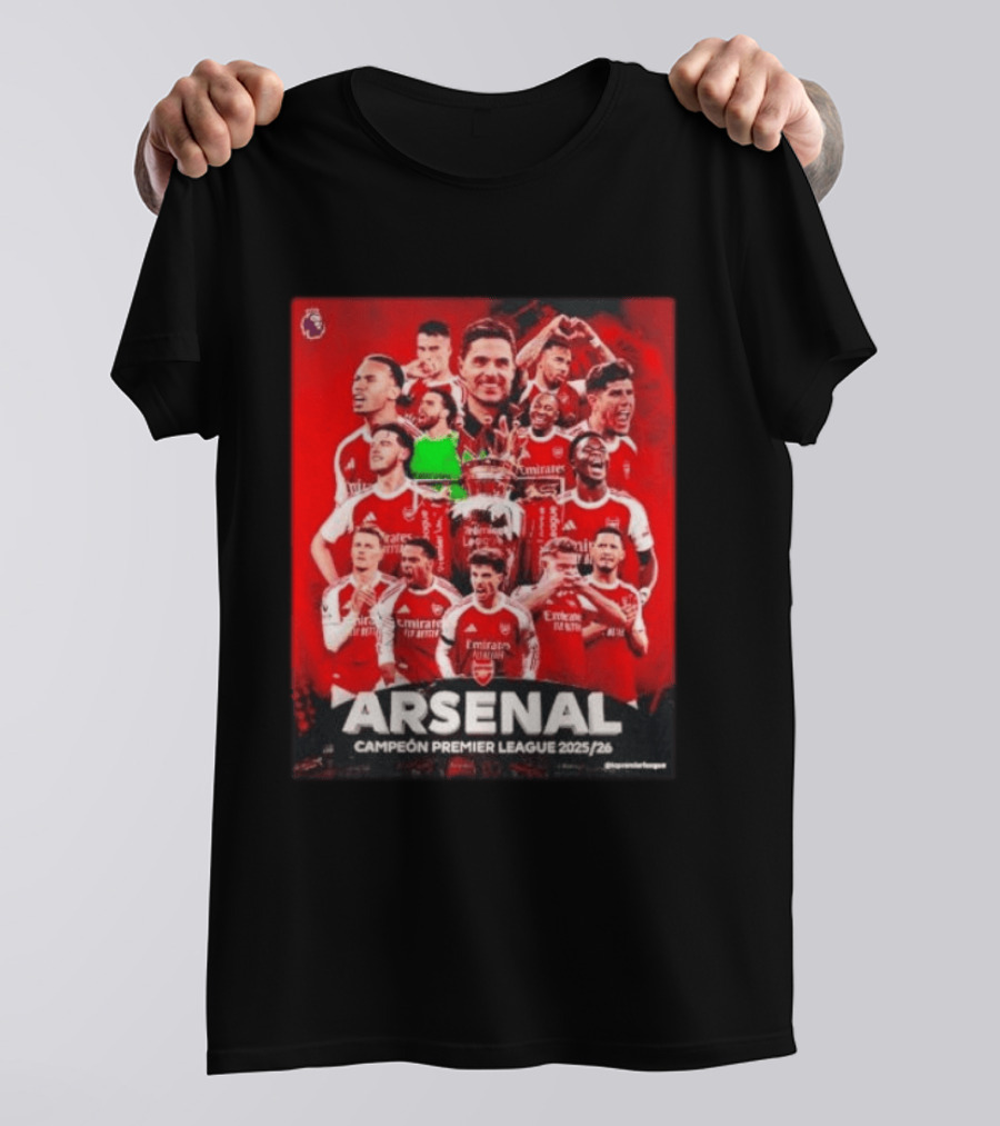 Arsenal Campeón Premier League 2025 2026 Team Players Celebration T-Shirt
