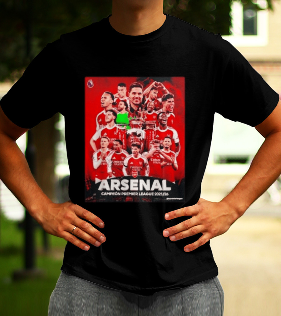 Arsenal Campeón Premier League 2025 2026 Team Players Celebration T-Shirt