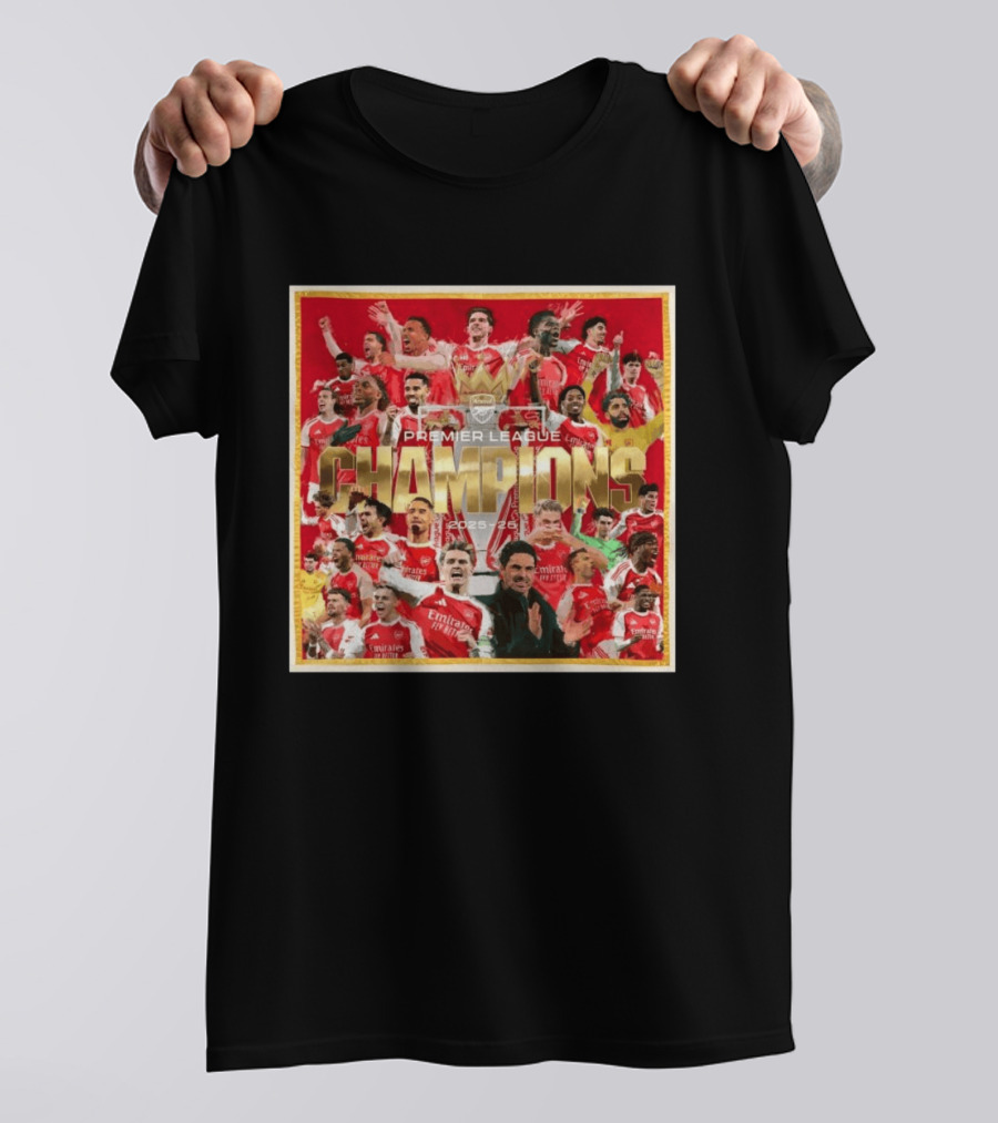 Arsenal Premier League Champions 2025 2026 Victory Celebration T-Shirt