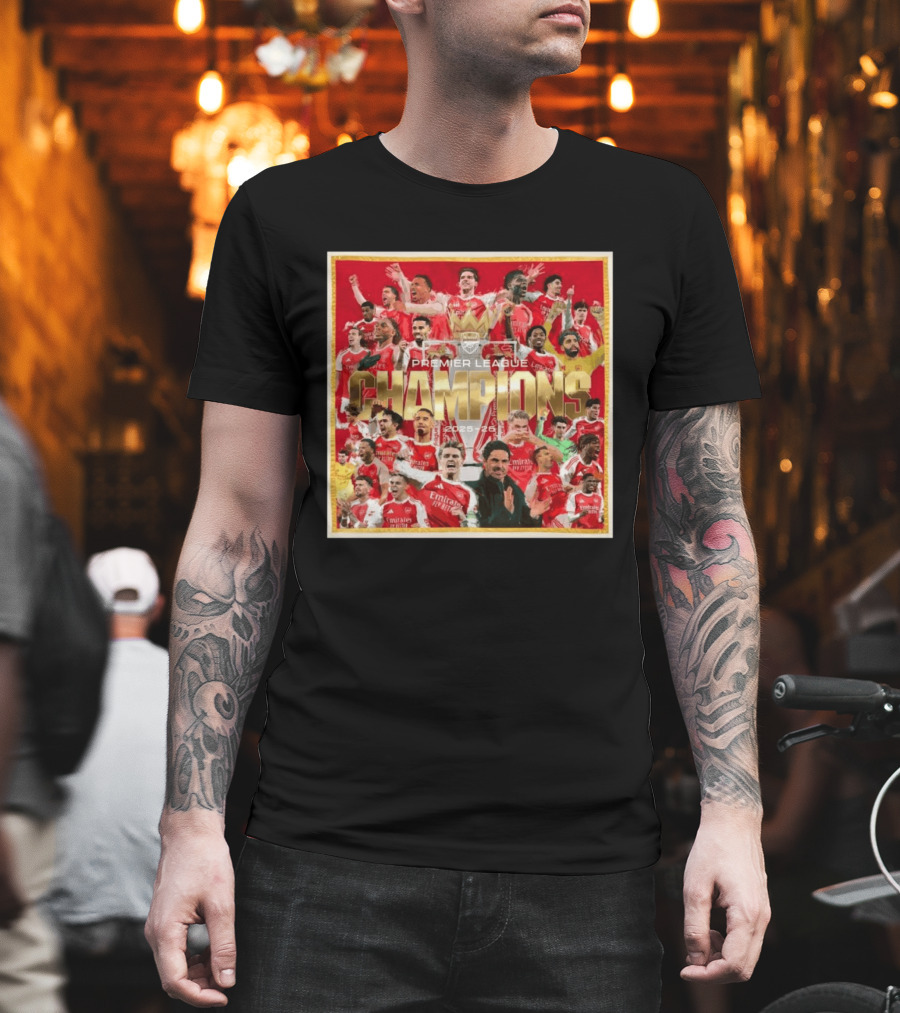 Arsenal Premier League Champions 2025 2026 Victory Celebration T-Shirt
