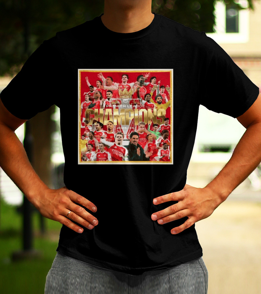 Arsenal Premier League Champions 2025 2026 Victory Celebration T-Shirt