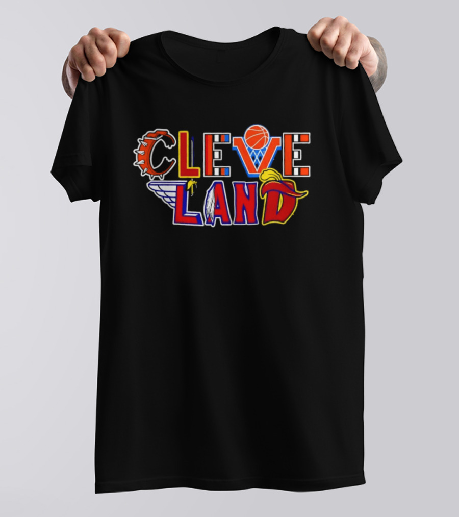 Cleveland Land Basketball Baseball Wings Cavalier Hat T-Shirt