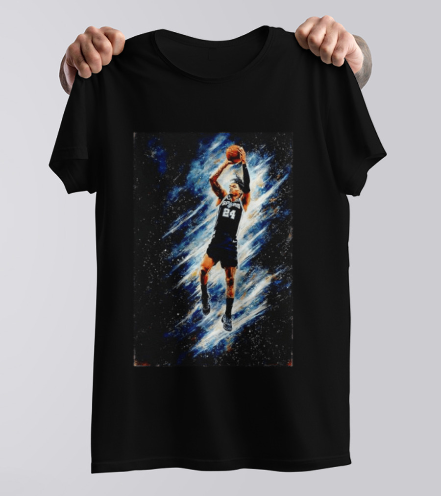 Devin Vassell San Antonio Spurs NBA Jersey Number 24 Basketball Action T-Shirt