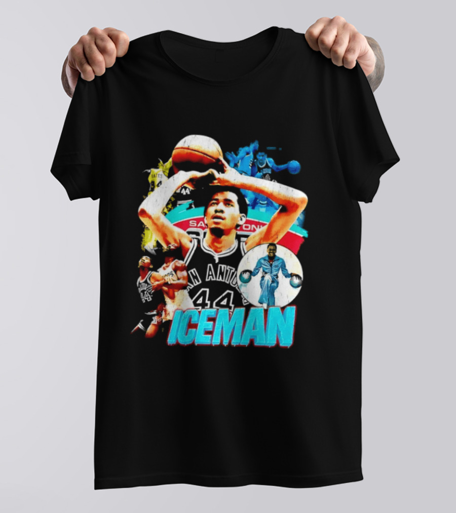 George Gervin Iceman San Antonio Spurs 44 Basketball Legend T-Shirt